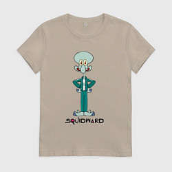 Женская футболка Сквидворд игра в кальмара мем Спанч боб
