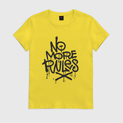 Футболка хлопковая женская Никаких больше правил, цвет: желтый