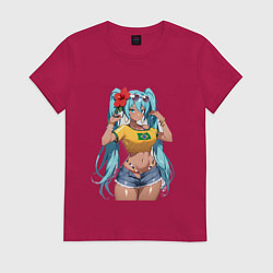 Женская футболка Miku Hatsune с цветком