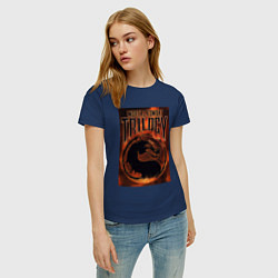 Футболка хлопковая женская Mortal kombat trilogy, цвет: тёмно-синий — фото 2