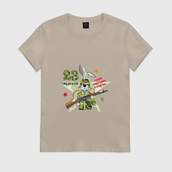 Женская футболка Заяц с автоматом