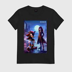 Футболка хлопковая женская Shadow and Shadow-Maria, цвет: черный