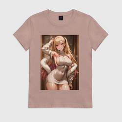 Футболка хлопковая женская Marin Kitagawa: Sexy Girl, цвет: пыльно-розовый