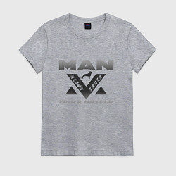 Футболка хлопковая женская MAN дальнобой, цвет: меланж