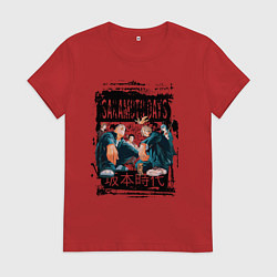 Женская футболка Дни сакамото с главными героями