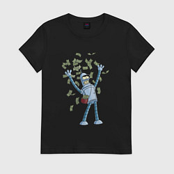 Женская футболка Бендер с кучей денег: Футурама