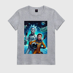 Женская футболка Космонавты Рик и Морти - нейроарт фантазия
