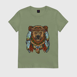 Женская футболка Русский медведь