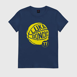 Футболка хлопковая женская Luka Doncic ball, цвет: тёмно-синий