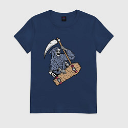 Женская футболка Смерть на скейте