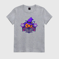 Футболка хлопковая женская Pumpkin gamer, цвет: меланж