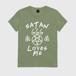 Женская футболка Satan 666 loves me