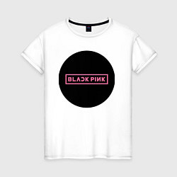 Футболка хлопковая женская Blackpink logotype - group of South Korea, цвет: белый