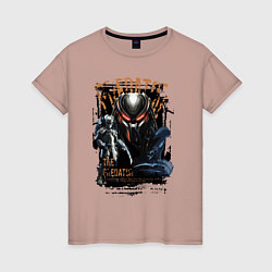 Футболка хлопковая женская Хищник и чужой, цвет: пыльно-розовый