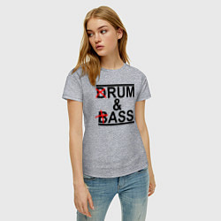 Футболка хлопковая женская Drum and bass color, цвет: меланж — фото 2