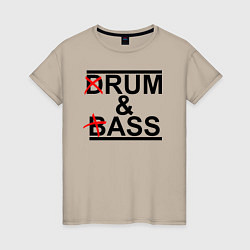 Футболка хлопковая женская Drum and bass color, цвет: миндальный