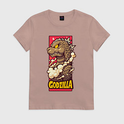 Футболка хлопковая женская Pink godzilla, цвет: пыльно-розовый