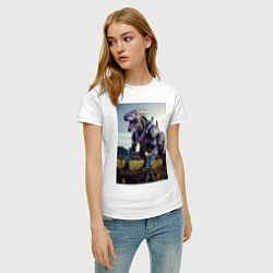 Футболка хлопковая женская Робот в стиле Horizon, цвет: белый — фото 2