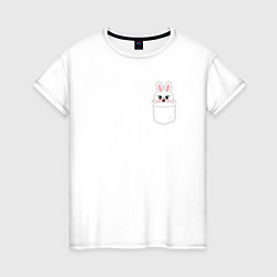 Футболка хлопковая женская Leebit in pocket, цвет: белый