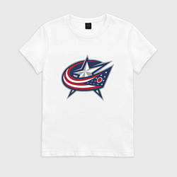Женская футболка Columbus blue jackets - hockey team - emblem