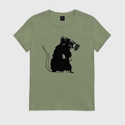 Футболка хлопковая женская Gas rat, цвет: авокадо