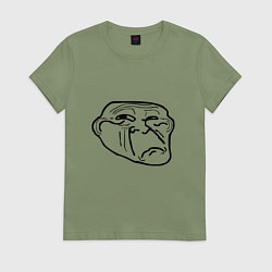 Женская футболка Тролл фейс недовольный мем