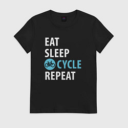 Женская футболка Еда сон велик