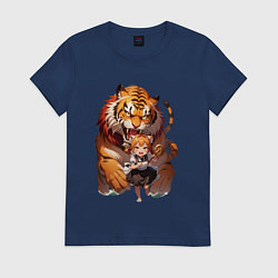 Женская футболка Дева в тени тигра