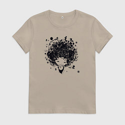 Футболка хлопковая женская Девчонка милашка, цвет: миндальный