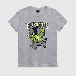 Женская футболка Elephants run