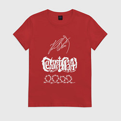 Женская футболка Сектор газа подпись Юрия Хоя