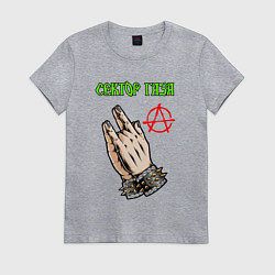 Женская футболка Сектор газа лого и анархия