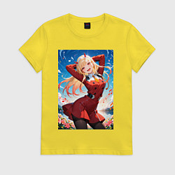 Футболка хлопковая женская Марин Китагава косплей 002 Darling in the Franxx, цвет: желтый