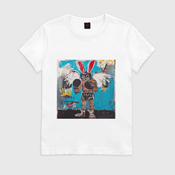 Женская футболка Граффити с зайцем боксером