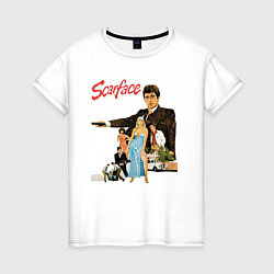 Футболка хлопковая женская Scarface: Герои фильма, цвет: белый