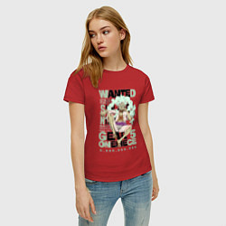 Футболка хлопковая женская One piece D Luffy wanted, цвет: красный — фото 2