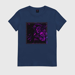 Женская футболка Самурай неоновый киборг