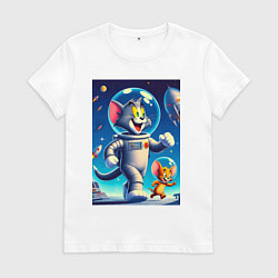 Женская футболка Космонавты Том и Джерри