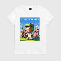 Женская футболка Capycraft - collaboration ai art