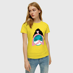 Футболка хлопковая женская Спасти планету от вируса, цвет: желтый — фото 2