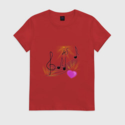 Женская футболка Музыка это моя любовь на светлом фоне