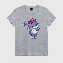 Женская футболка Котёнок гольфист