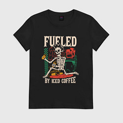 Женская футболка Fueled by iced coffee
