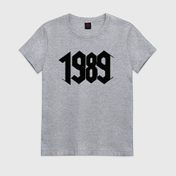 Футболка хлопковая женская 1989 год в стиле ретро, цвет: меланж