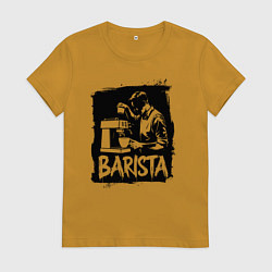 Женская футболка Бариста и кофемашина