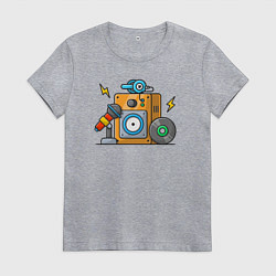 Футболка хлопковая женская Рождение музыки, цвет: меланж