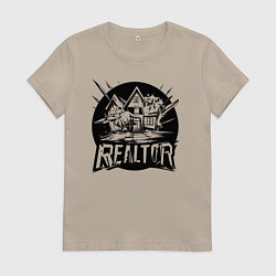 Женская футболка Риелтор дом