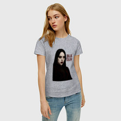 Футболка хлопковая женская Билли Айлиш готический стиль, цвет: меланж — фото 2