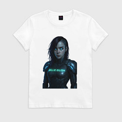 Женская футболка Билли Айлиш в космическом костюме