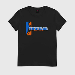Футболка хлопковая женская NBA Oklahoma Thunder, цвет: черный